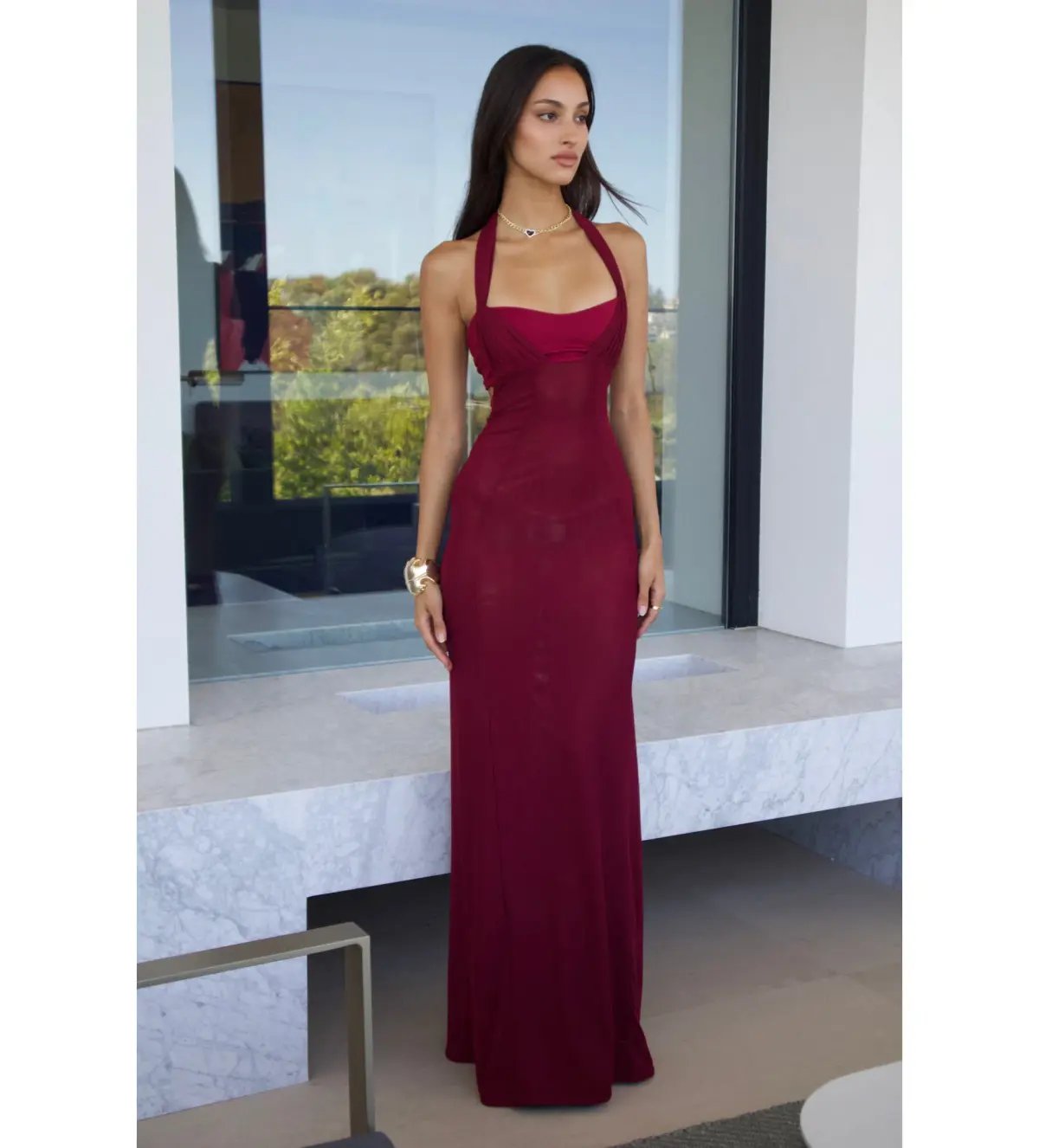 Deconduarte Gemona Gown Burgundy Size 6 photo 2