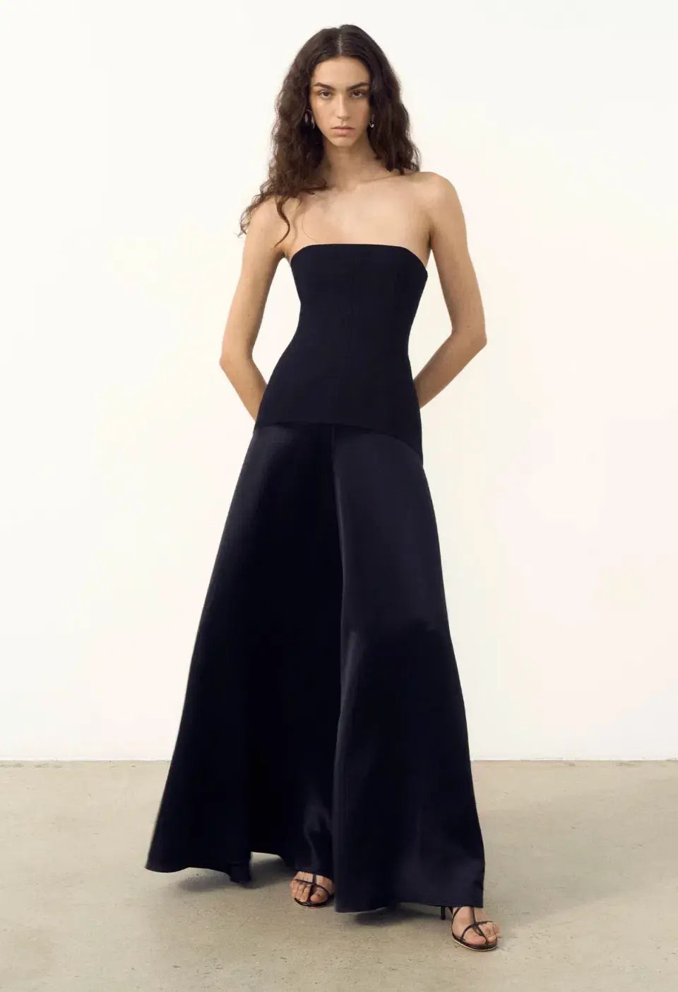 Shona Joy Adri Strapless Panelled Maxi Dress in Black Size 12 photo 6