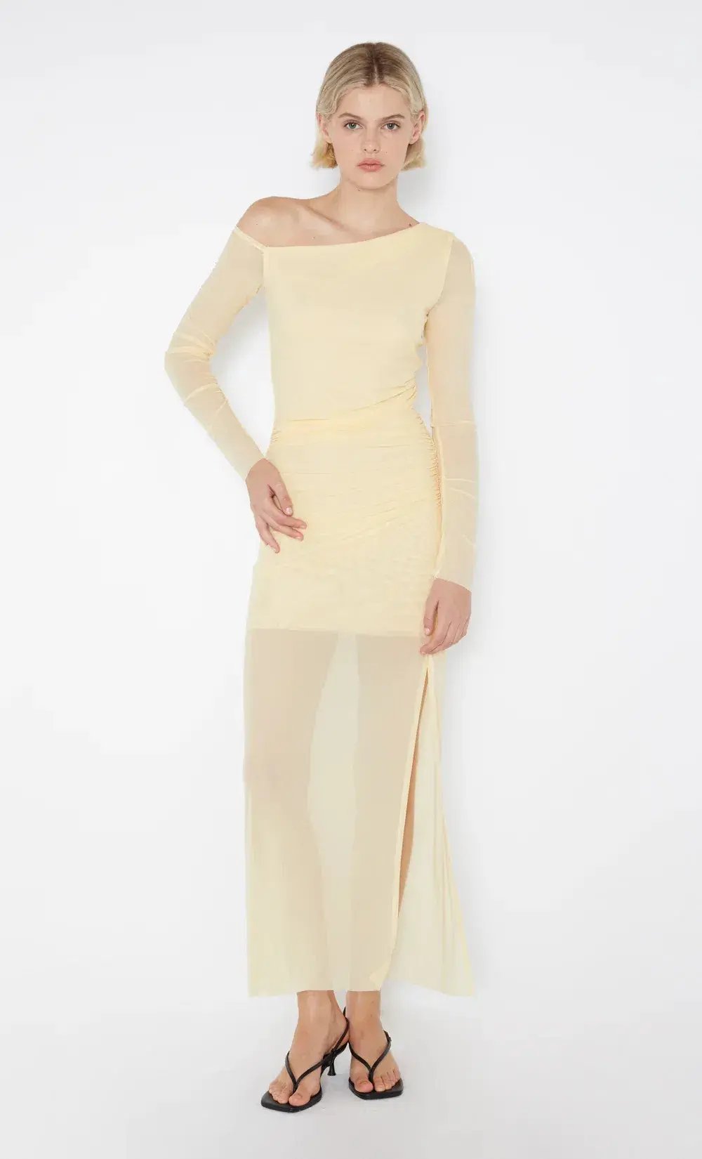 Bec & Bridge Fae Asym Long Sleeve Dress Butter Yellow Size 10 photo 2