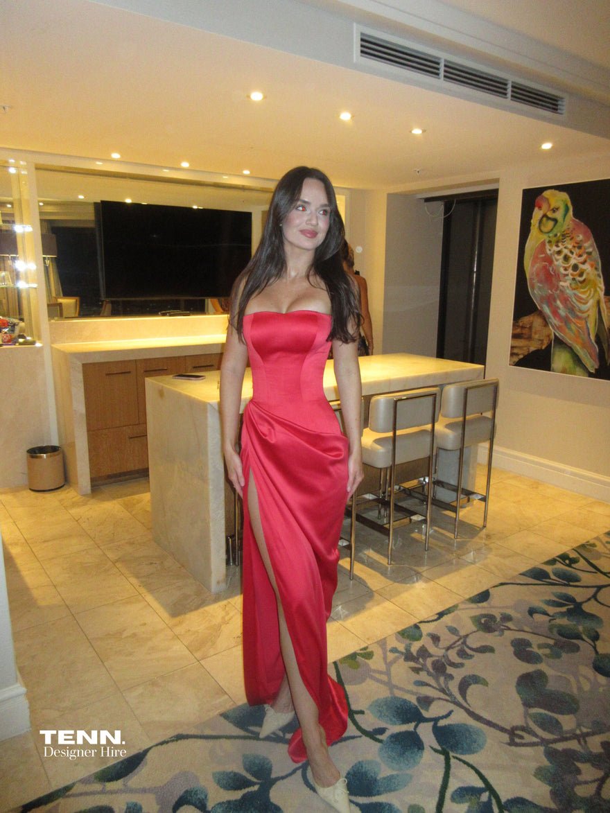 Lia Stublla x TENN Bianca gown - Red photo 4
