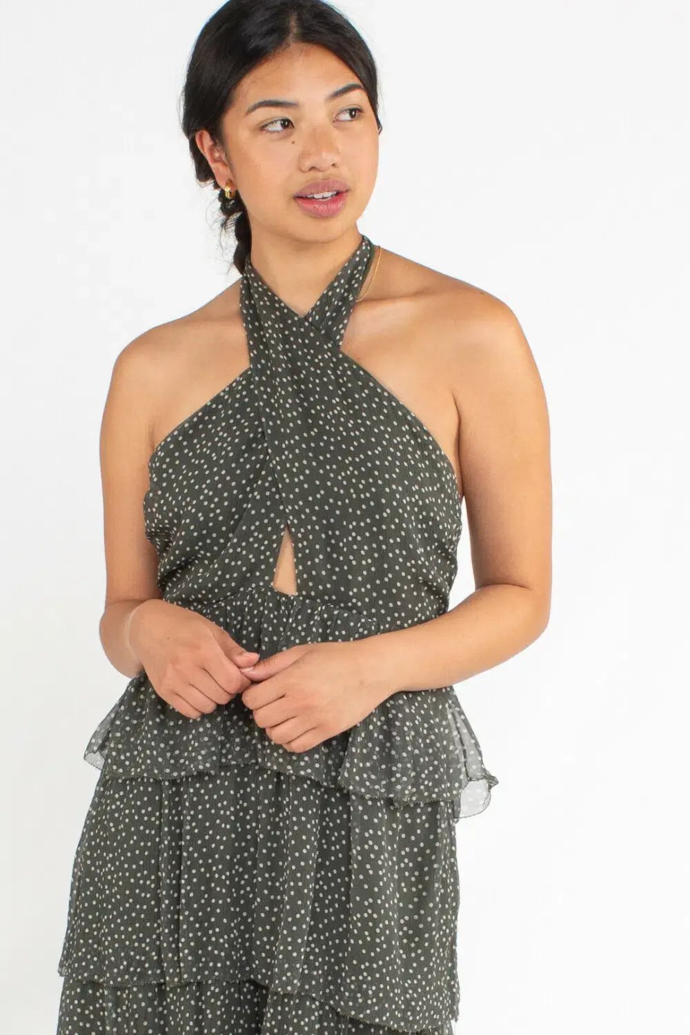Sir the Label Isabella Halter Gown Green Print Size 1/ Au 10 photo 2