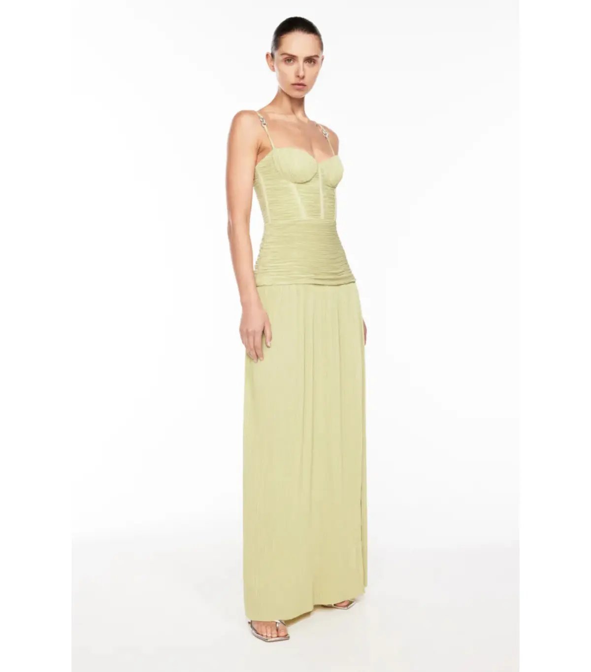 Manning Cartell Double Time Pleat Dress Pistachio Size AU 8 photo 4