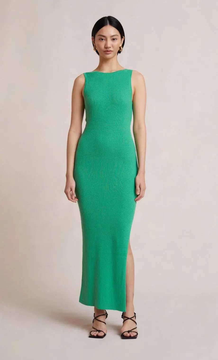 Bec & Bridge Riviera Knit Midi Dress Green Size 12 photo 2