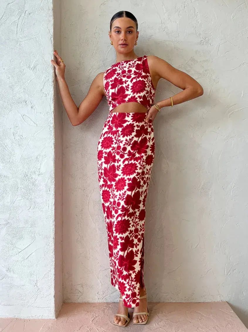 Sir the Label Cinta Cut Out Midi Dress Floral Size 1 / AU 8 photo 4