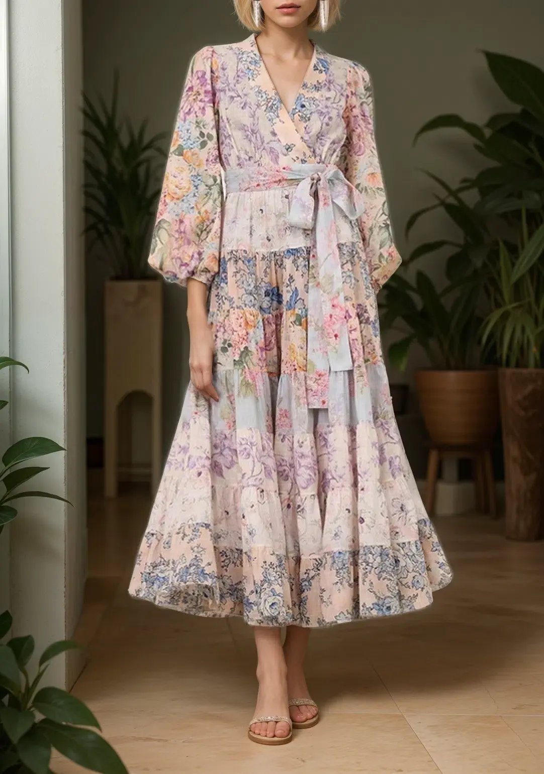 Zimmermann The Halliday Tiered Midi Dress in Spliced Size 4 / AU 16 photo 4