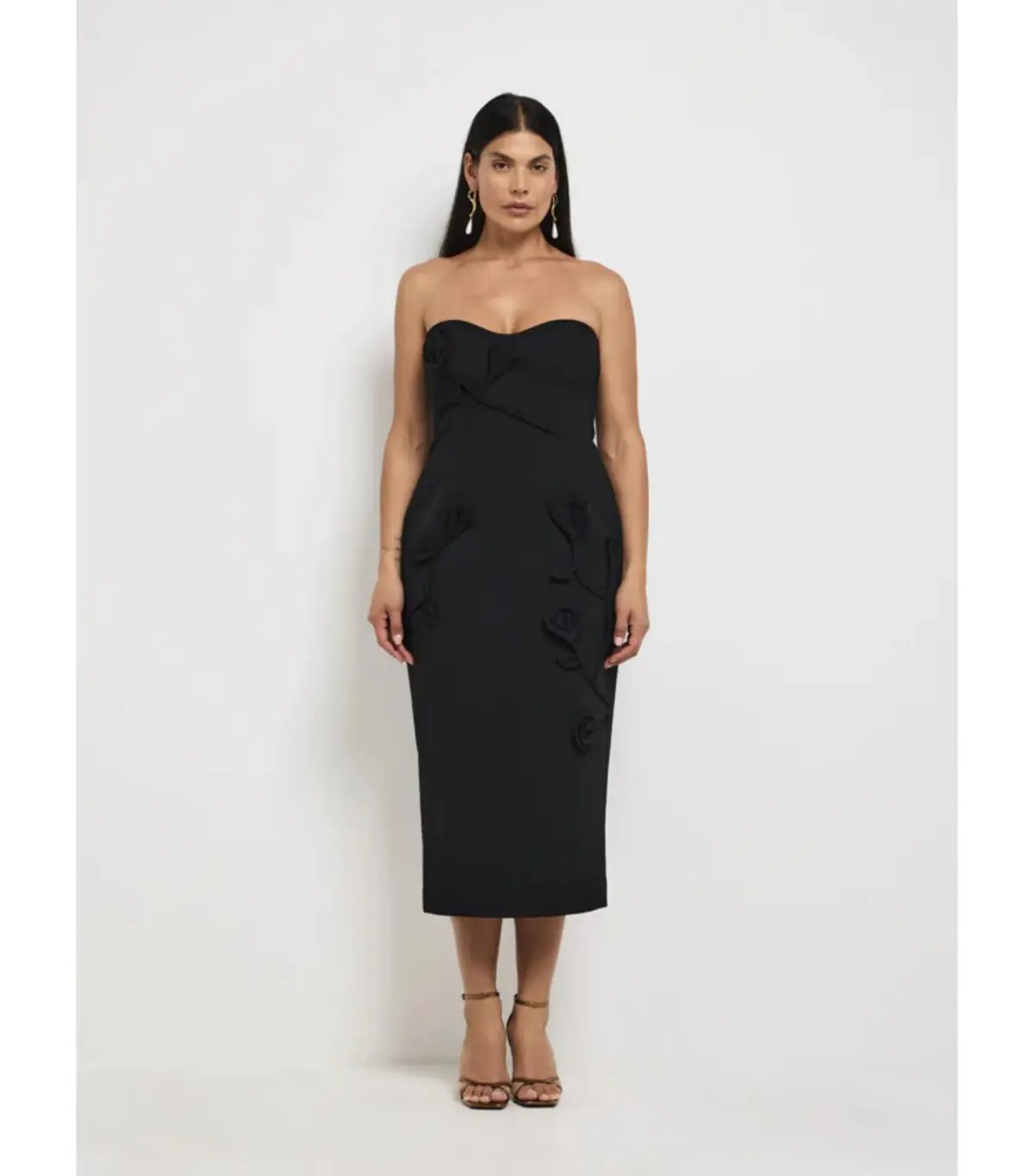 Sheike Maya Midi Dress Black Size AU 6 photo 5