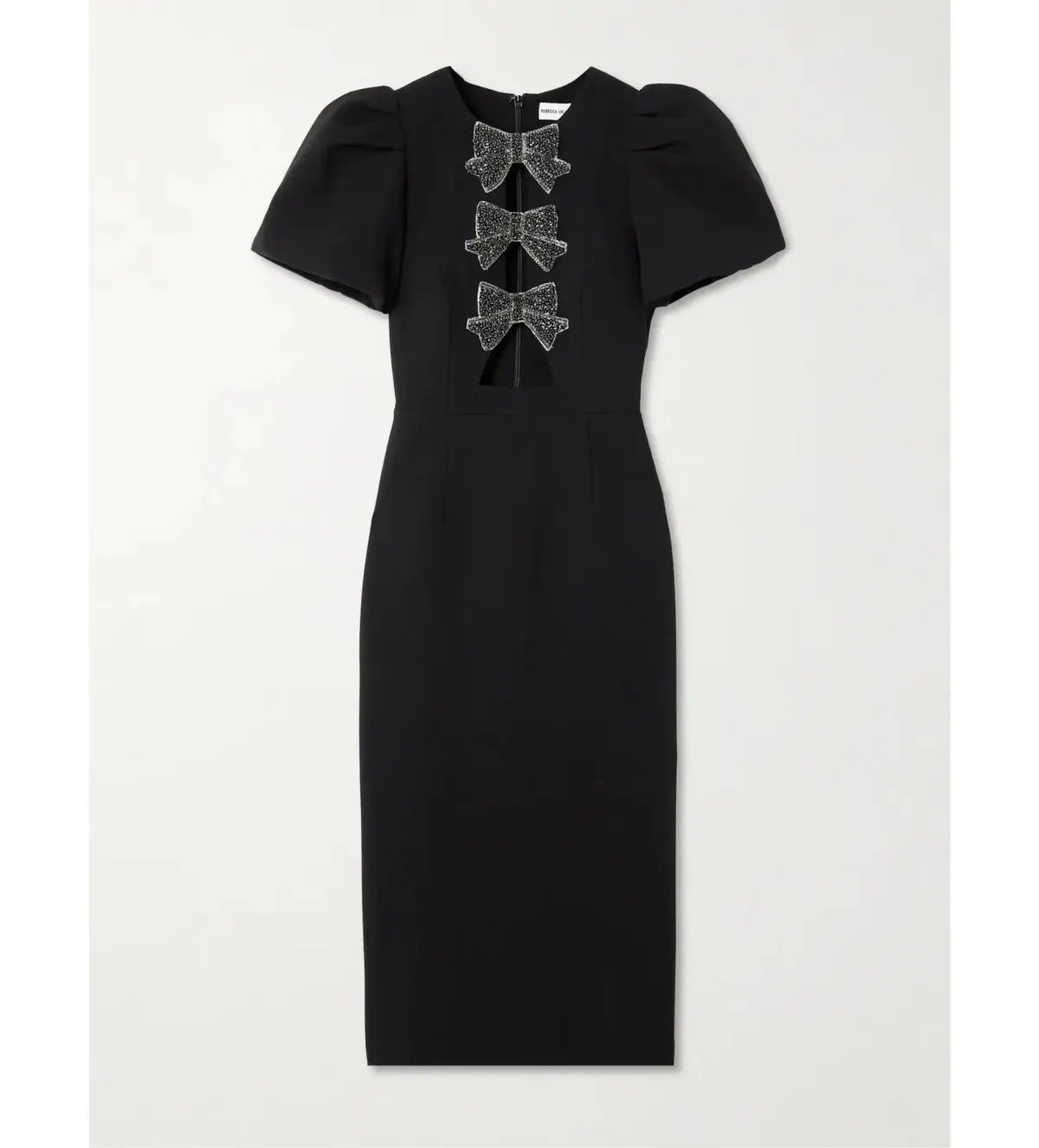 Rebecca Vallance Eliana Puff Sleeve Midi Dress Black Size 10 photo 4