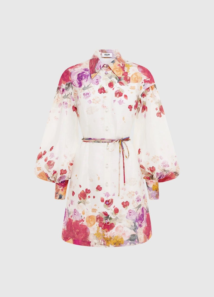 Leo Lin Juliana Shirt Mini Dress - Fleur Print photo 2