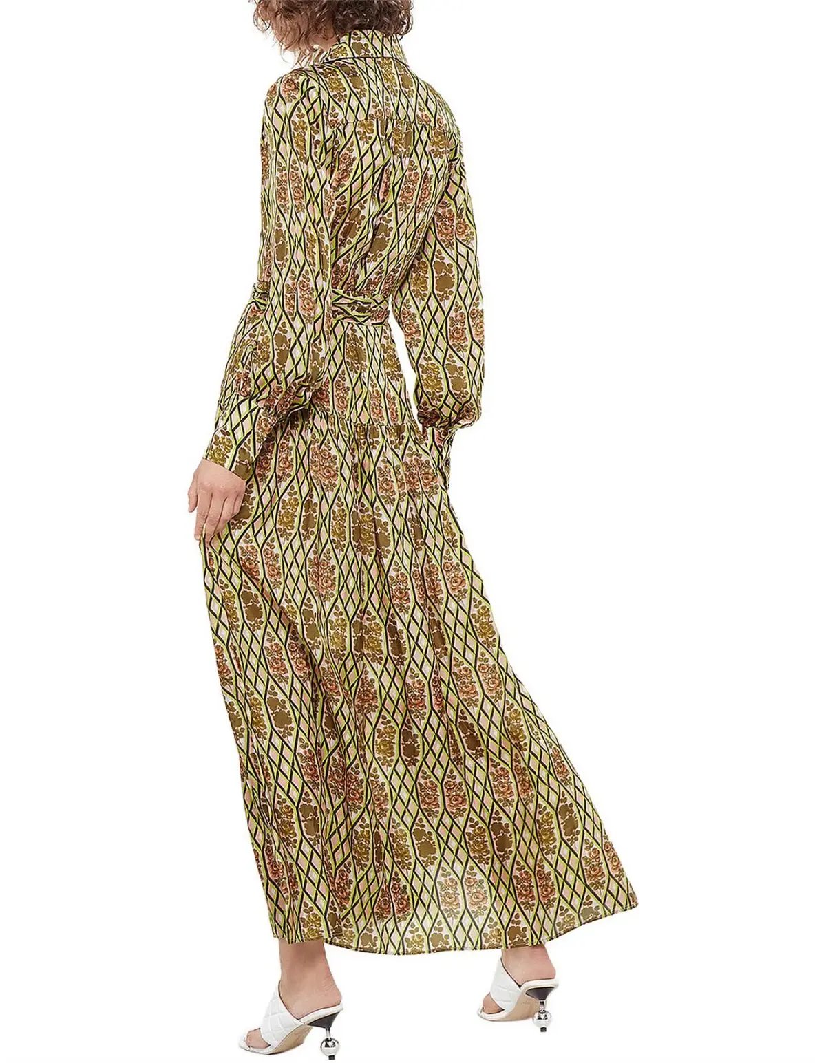 Manning Cartell Sugar Pop Long Sleeve Shirt Dress Floral Size 10 photo 3