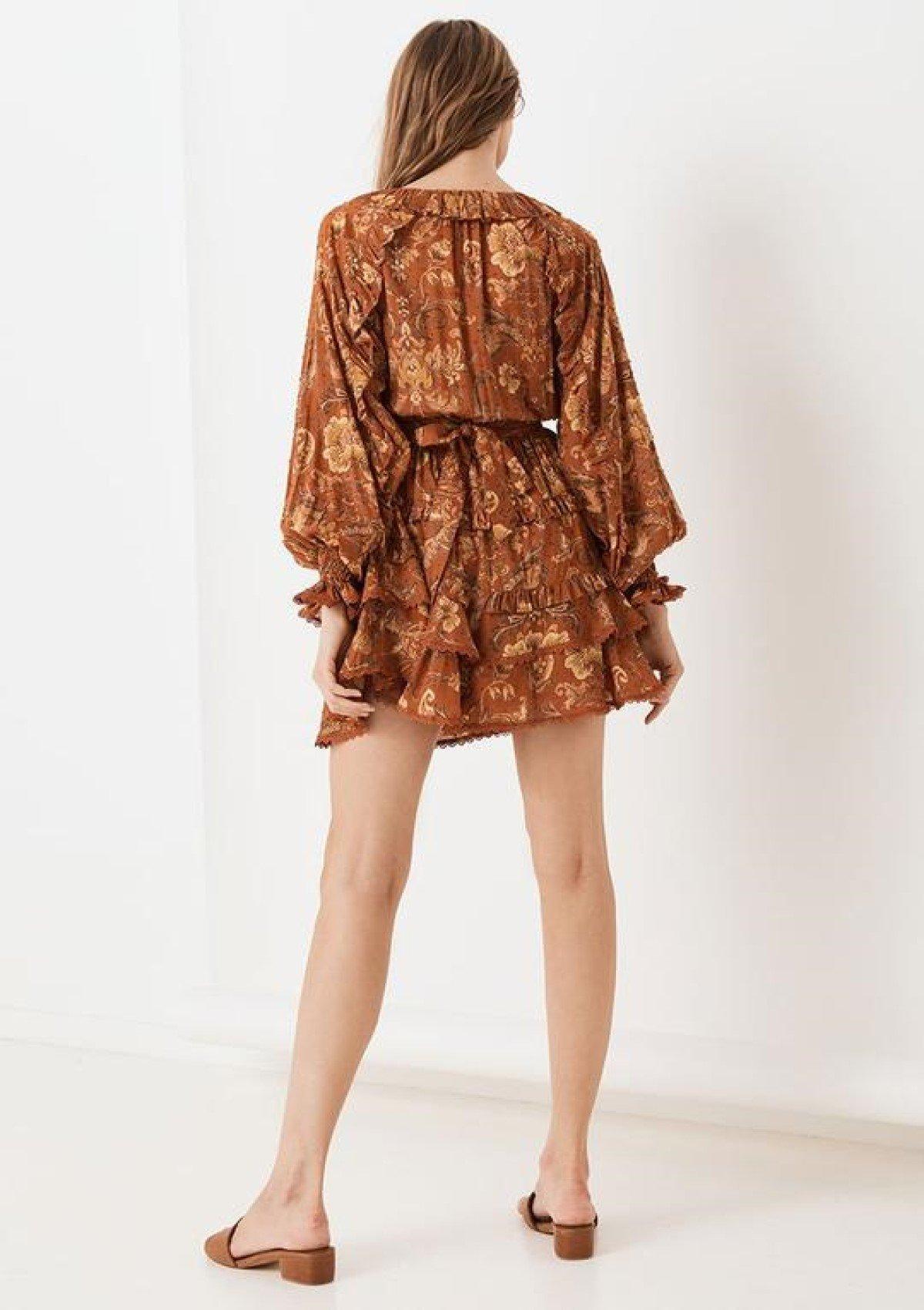 Spell  Aurora Long Sleeve Playdress Burnt Ember Print Size 14 photo 3