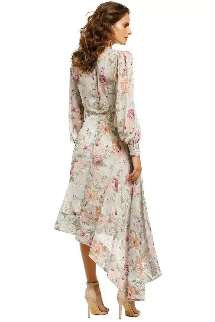 Elliatt Karishma Midi Dress in Multi Floral Size 10 photo 3