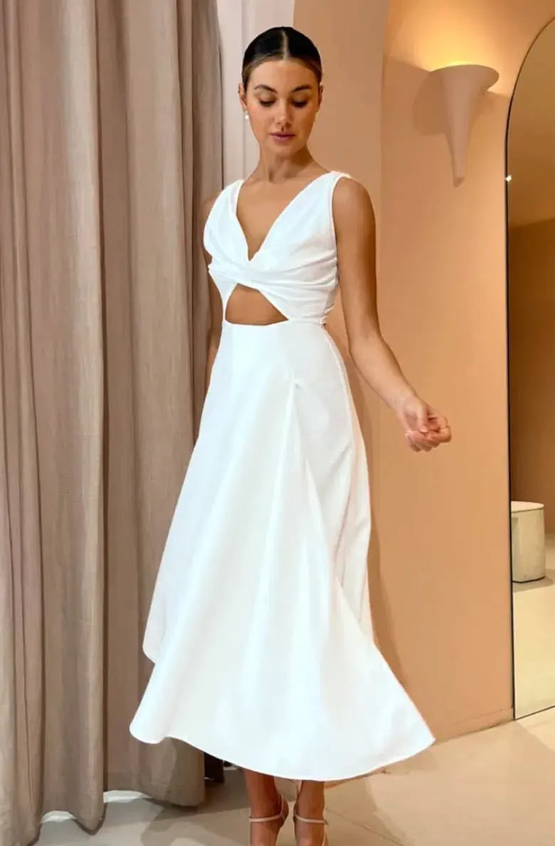 One Fell Swoop Marni Midi Dress in Pulsar White Size 10 photo 5