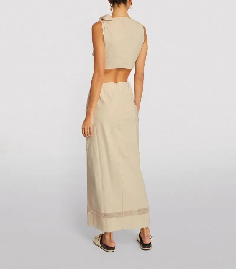 Sir the Label Marne Knot Dress in Natural Cream Size 8 photo 2