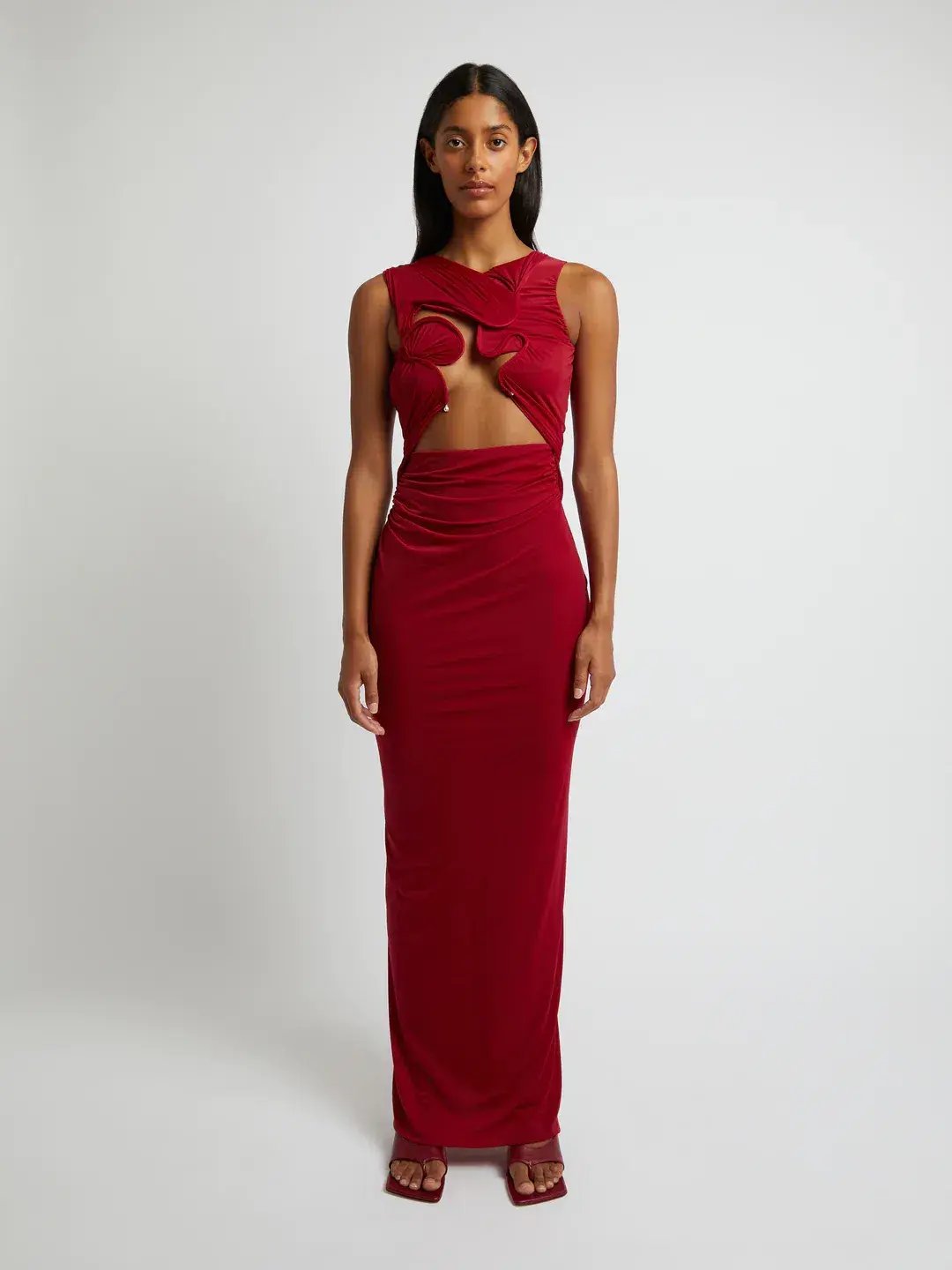 Reformation Raewyn Knit Dress Red Size AU 8 photo 37