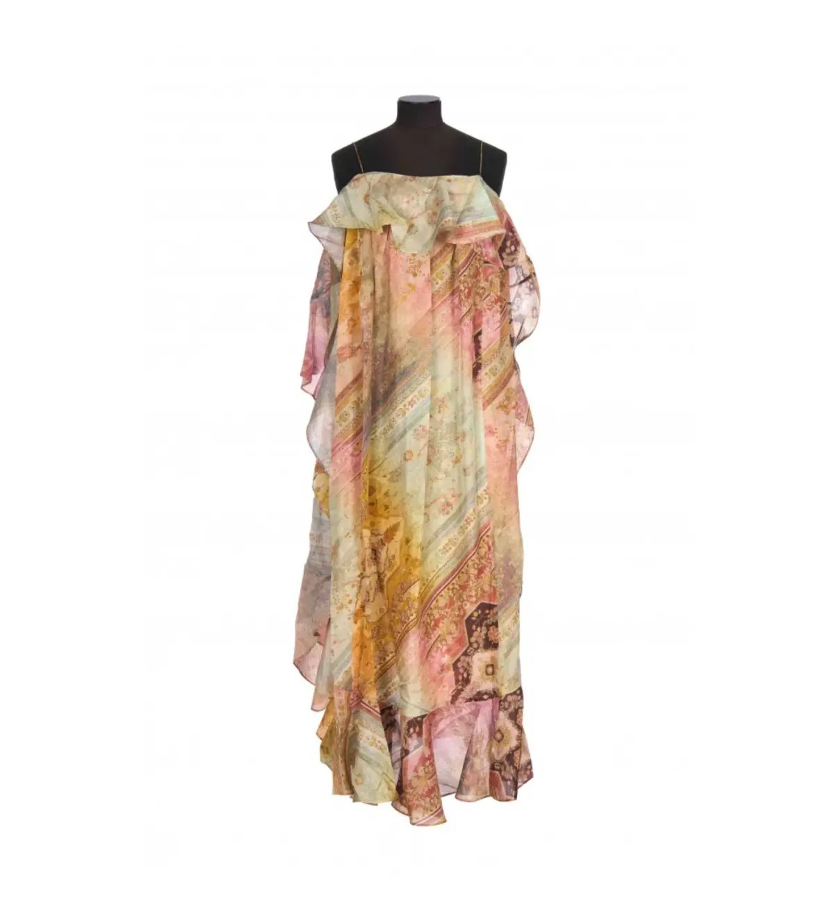 Zimmerman Tallow Ruffle Maxi Dress Multi Size 14 photo 5