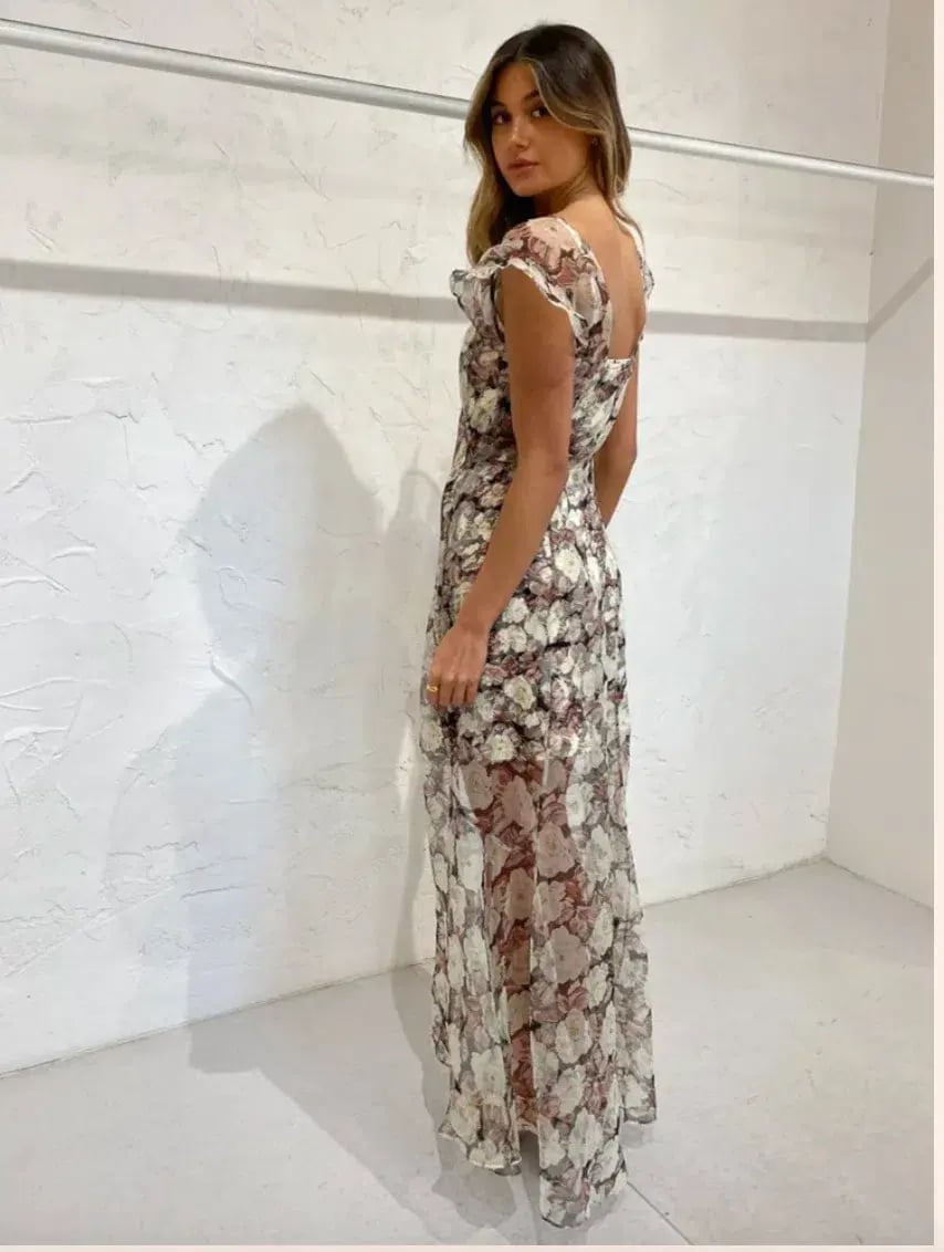 Sir the Label Sofia Low Back Gown in Vivienne Print Size 0 / AU 6 photo 2