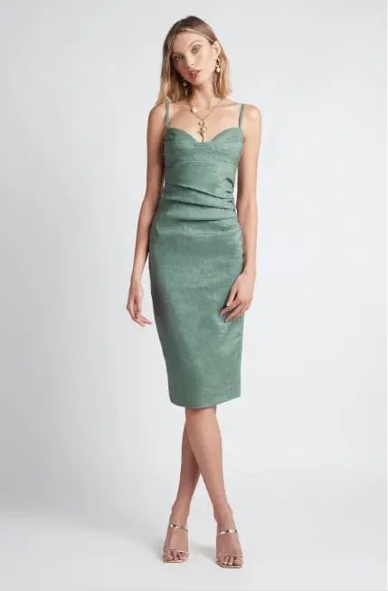 Sheike Vortex Midi Dress Sage Green Size 8 photo 2