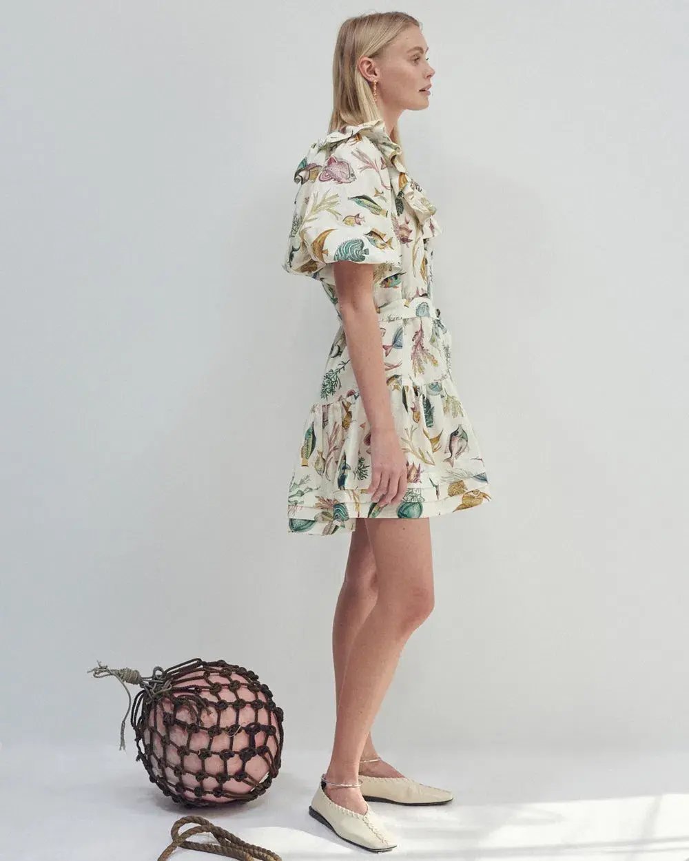 Alemais Wanda Frill Mini Dress Print Size 12 photo 2