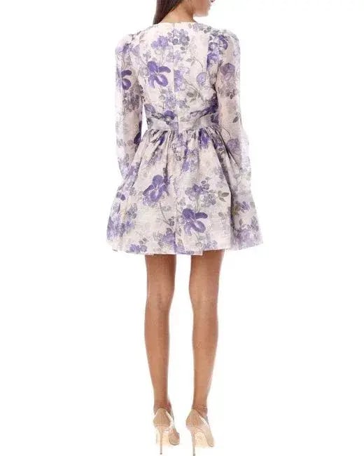Zimmermann The Lyrical Cross Over Mini in Blue Iris Cream Size 0 (6-8) photo 5