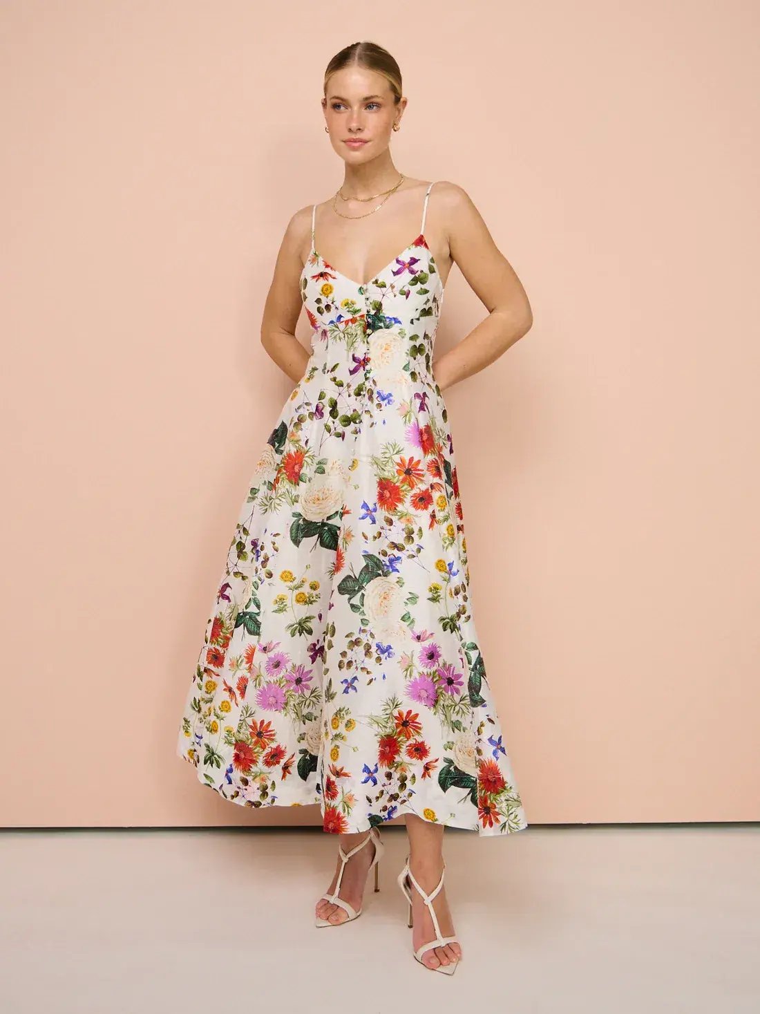 Sofia The Label Evie Midi Dress Enchanted Floral Size 6 photo 2