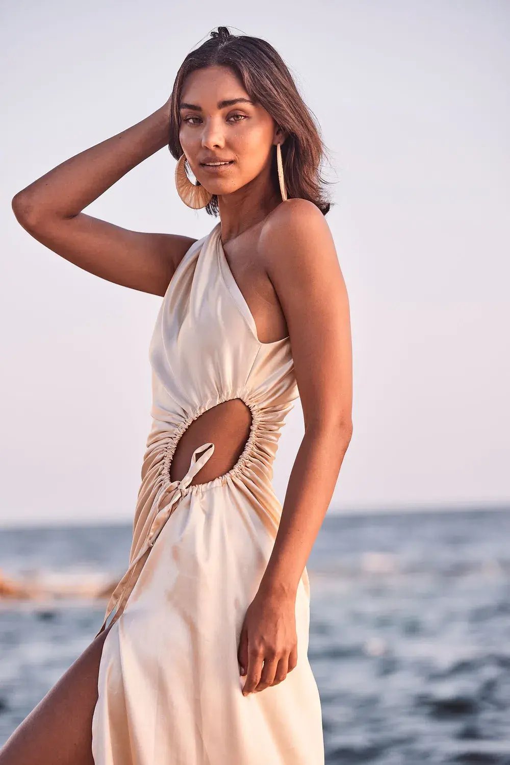 Sonya Moda Nour Ocean Pearl Maxi Dress White Size 6 photo 3