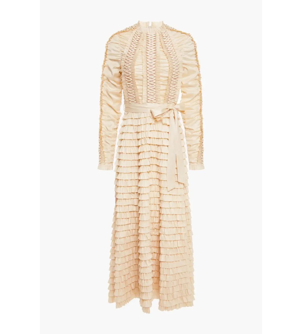 Zimmermann Espionage Ruffled Midi Dress in Cream Size 3/ AU 14 photo 3