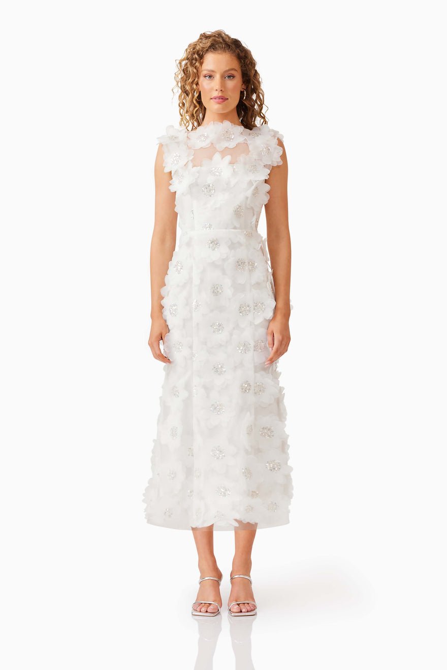 Elliatt Cherry Blossom Midi Dress - Ivory photo 4