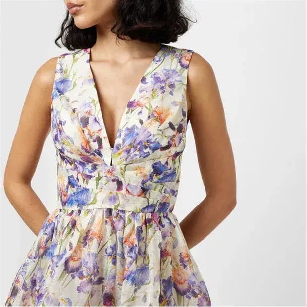 Zimmermann Tama V Neck Mini Dress in Floral Size 2 / AU 12 photo 2