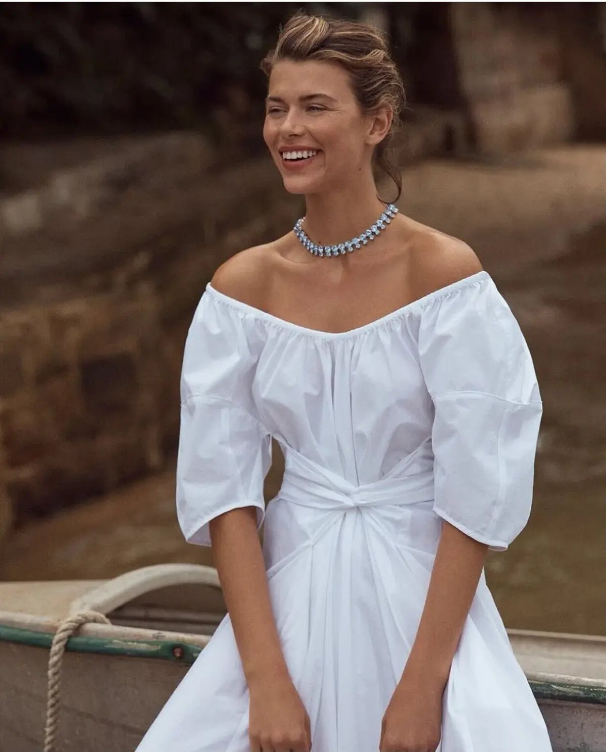 Scanlan Theodore White Cotton Maxi Dress White Size 6 photo 3