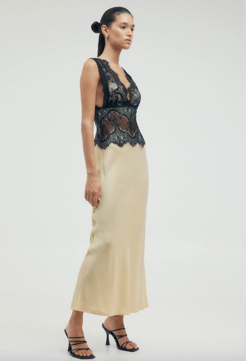 Third Form Visions Lace Deep V Maxi Dress photo 3