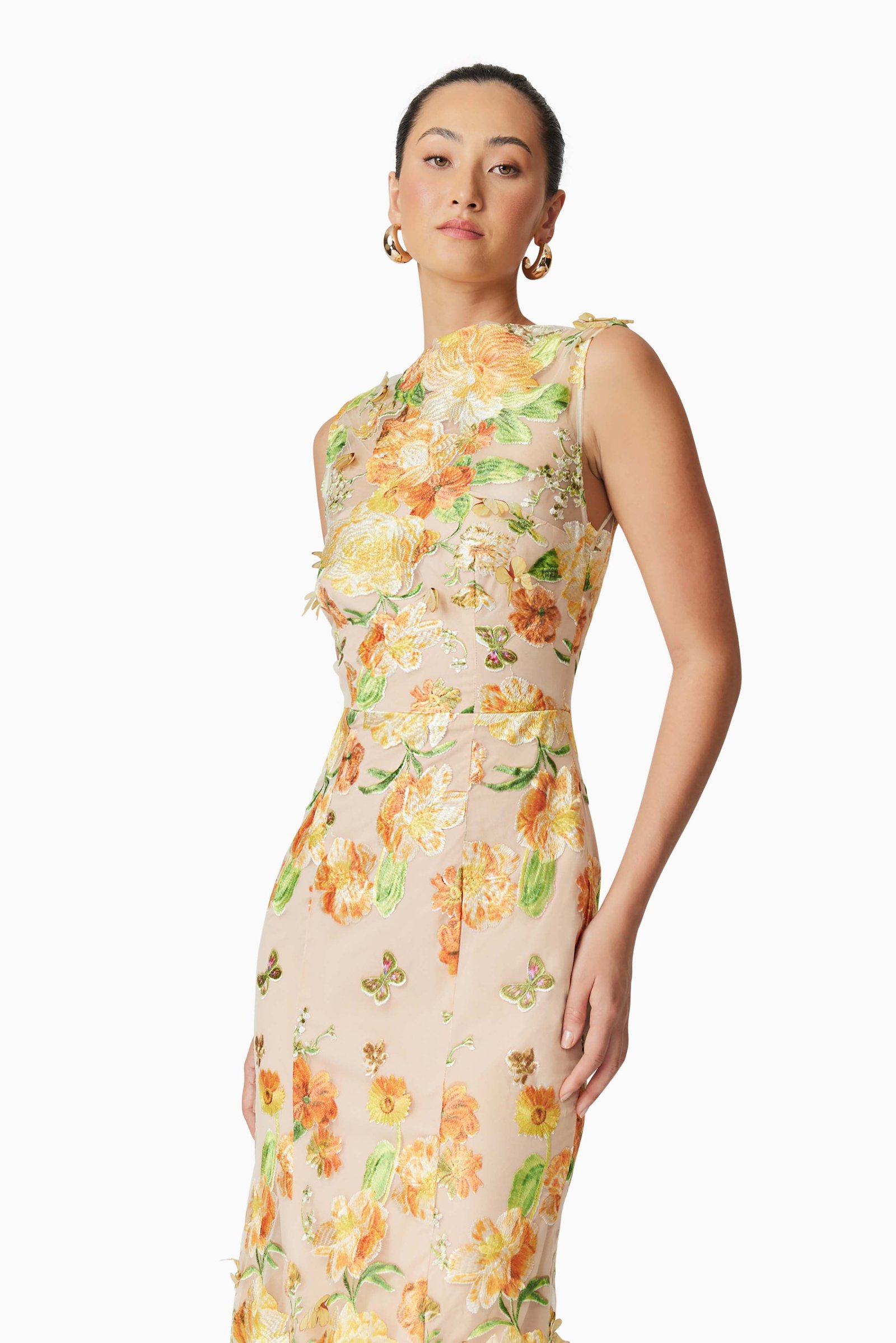 ELLIATT AELLA MIDI DRESS - YELLOW MULTI photo 2