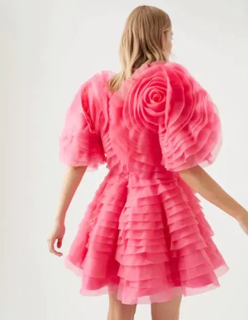 Aje Amour Ruffle Mini Dress Pink Size 10 photo 3