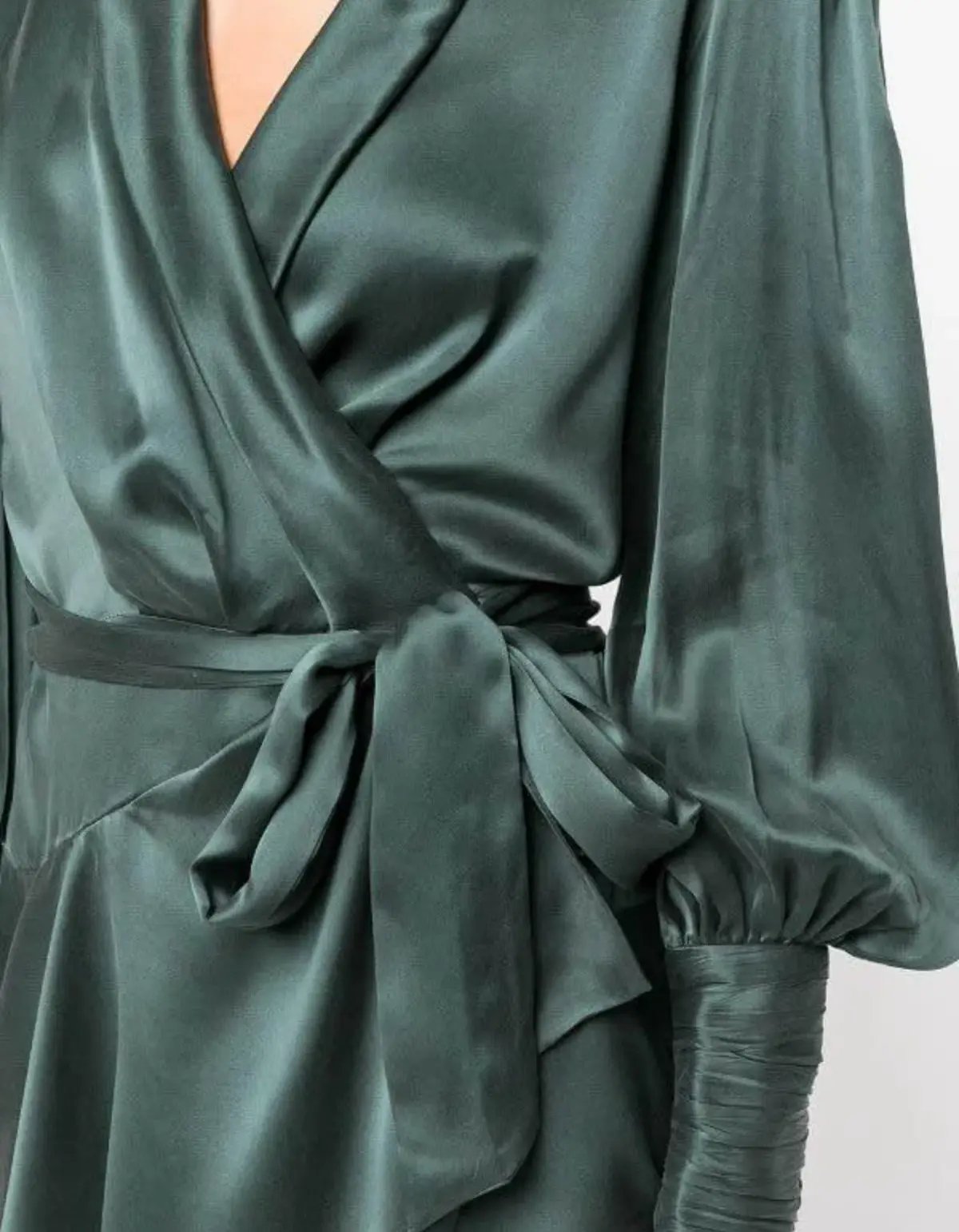 Zimmermann Silk Wrap Mini Dress Green Size 0P / AU 6 photo 4