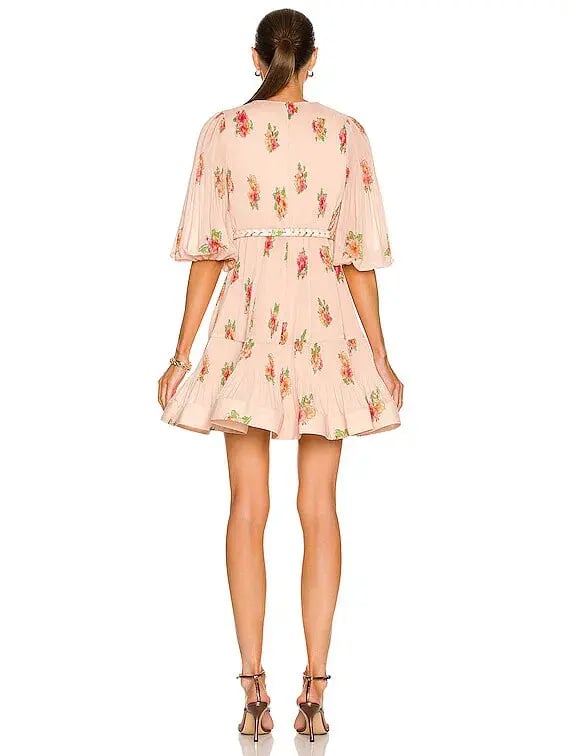 Zimmermann Pleated Mini Dress Blush Floral Size 1 photo 5