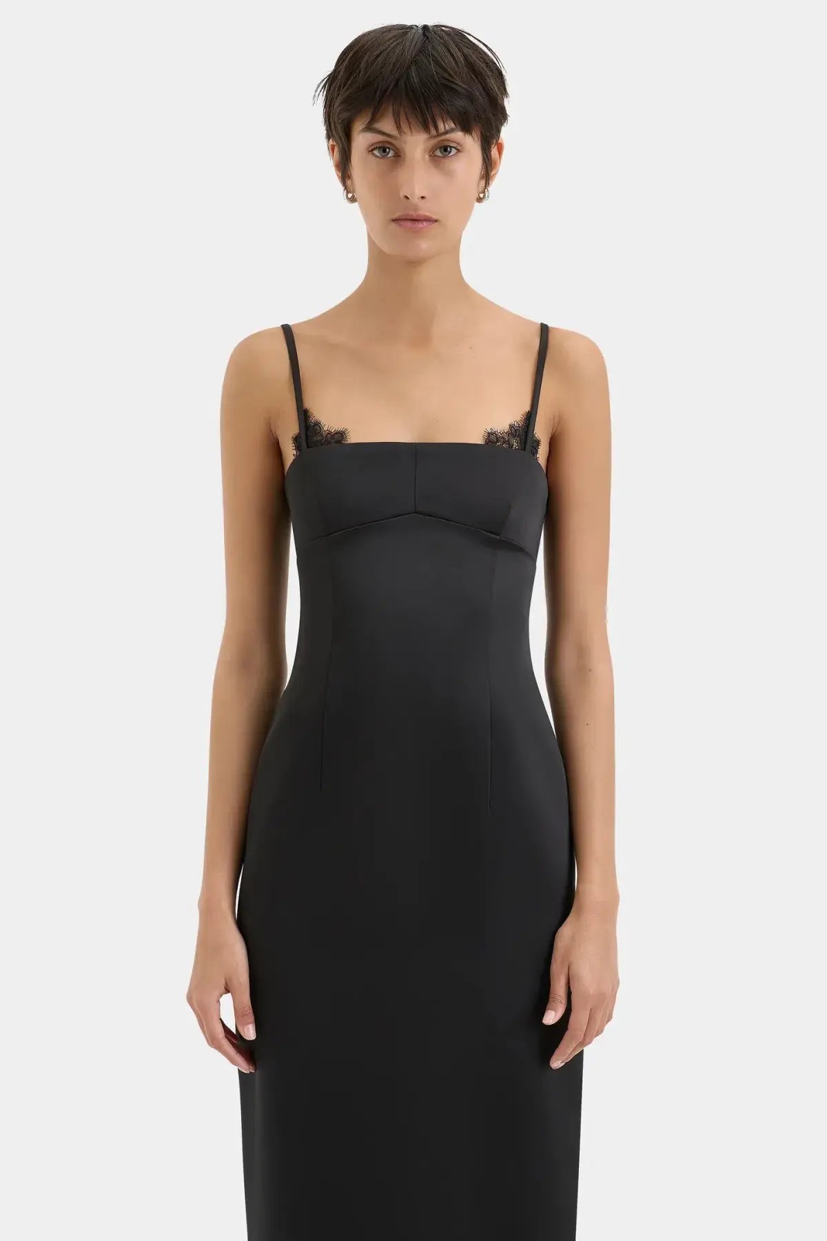 Sir the Label Poppy Column Midi Dress Black Size 12 photo 2