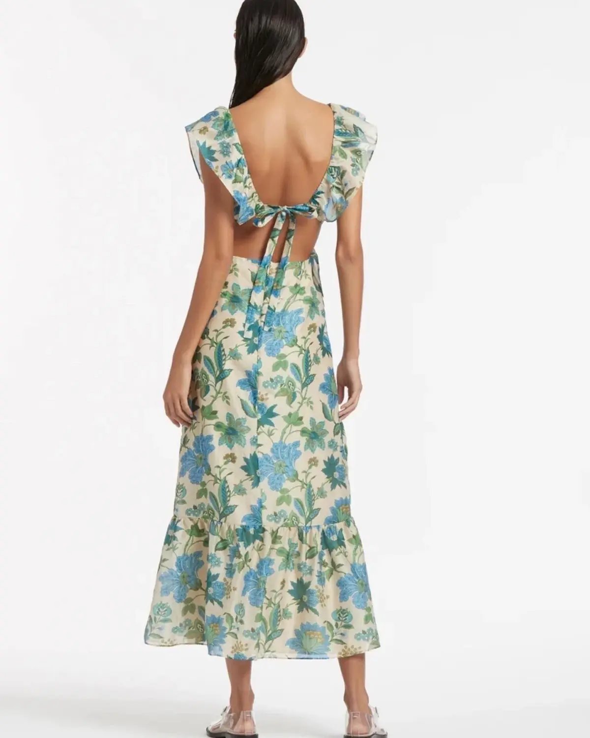 Sir the Label Celia Frill Midi Dress Floral Print Size 0 photo 3