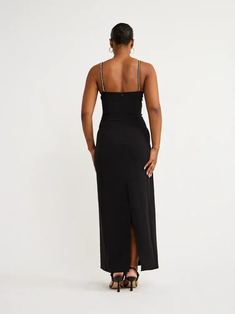 By Johnny Femmina Diamond Pipe Midi Dress Black Size 8 photo 8