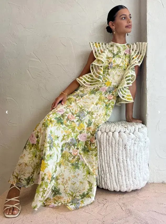 Alemais Eden Flounce Midi Dress Multi Size 6 photo 4