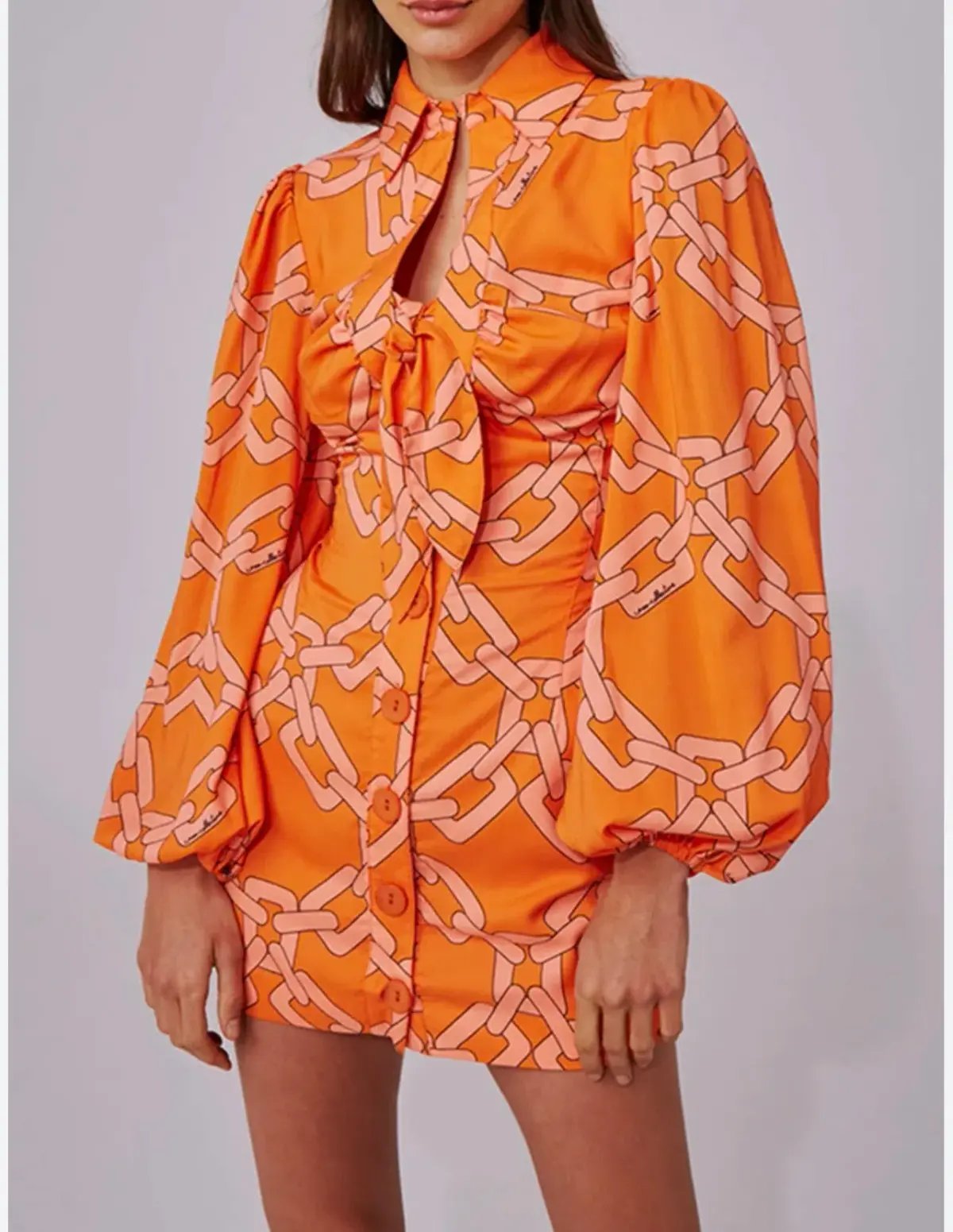 C/MEO Collective Mornings Mini Dress Tangerine Chain Size S / AU 8 photo 2