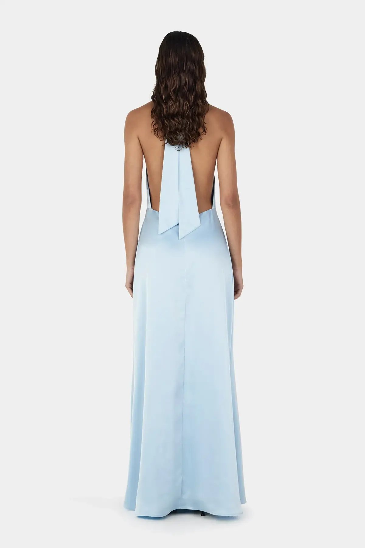 Hansen And Gretel Petra Satin Backless Gown Sky Blue Size 10 photo 2