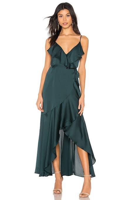 Shona Joy Luxe Bias frill wrap dress - Emerald photo 2