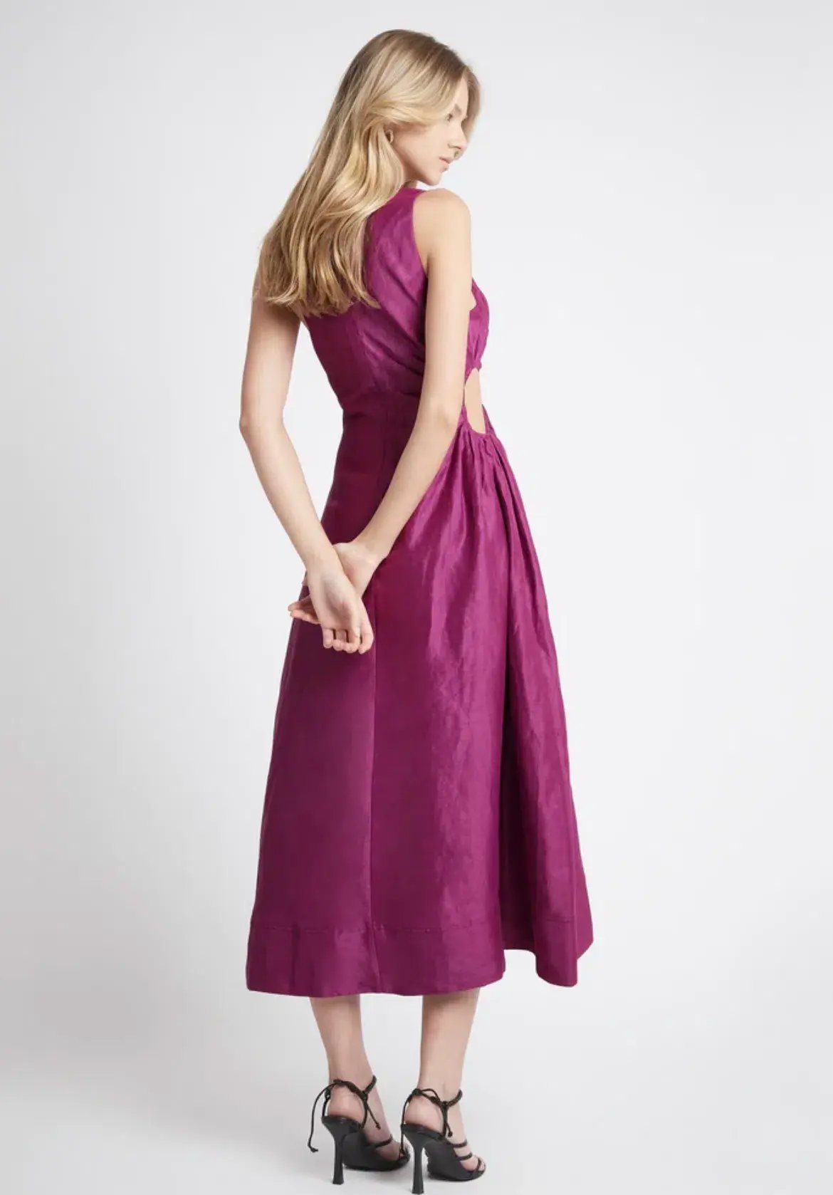 Aje Chateau Cut Out Dress Purple Size 10 photo 2