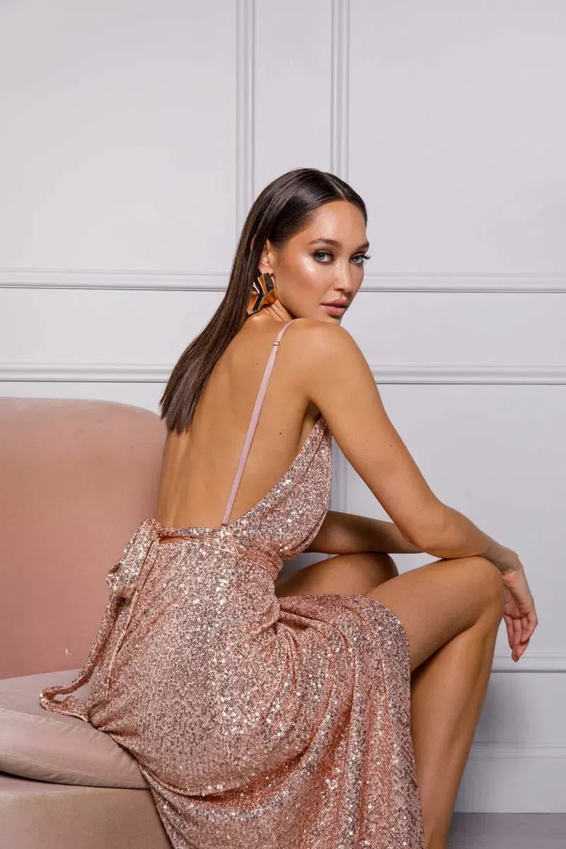 Elle Zeitoune Ronnie Gown Rose Gold Size 12 photo 4