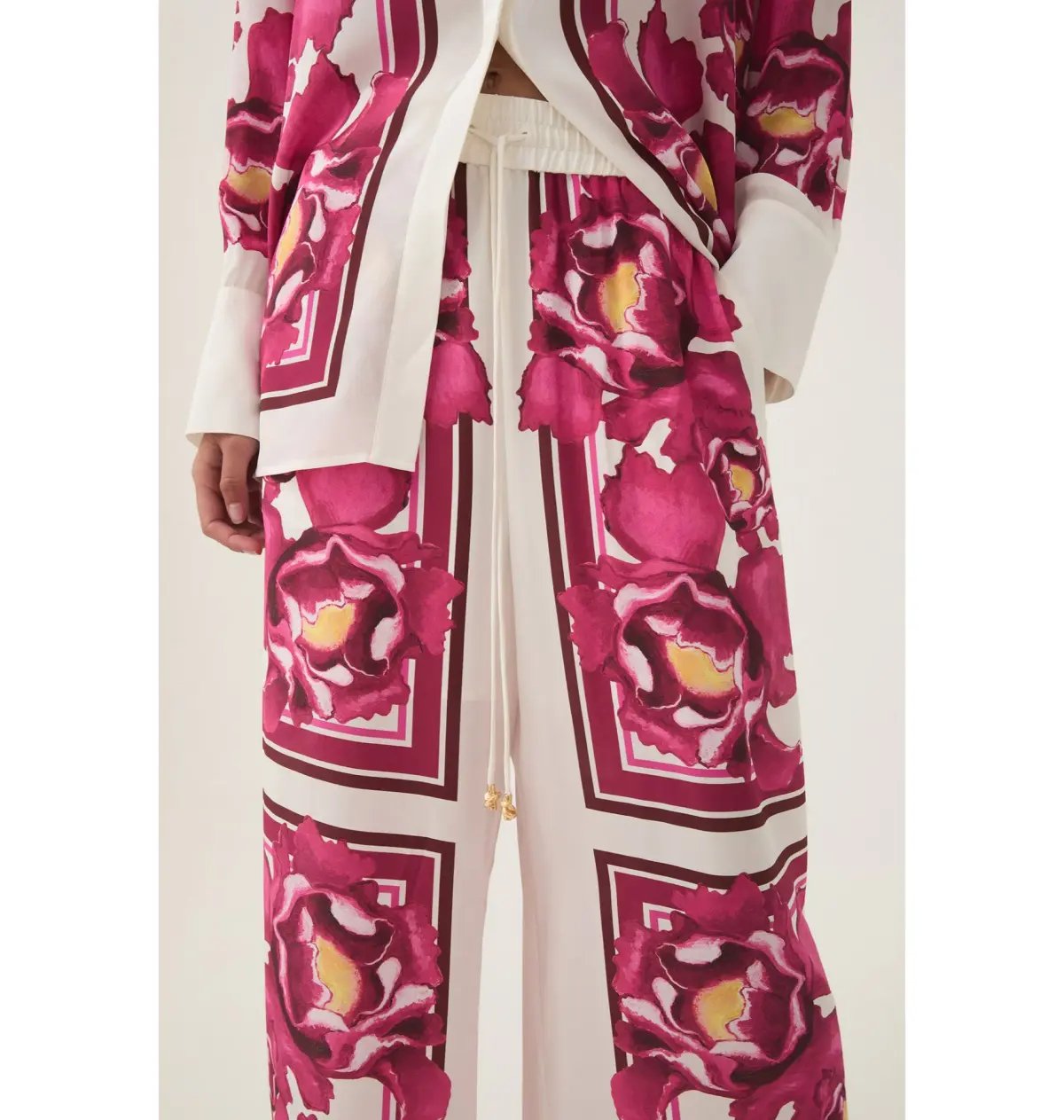 Aje Atomic Silk Shirt and Relaxed Pants Set Boldly Blooming Size AU 10 photo 4