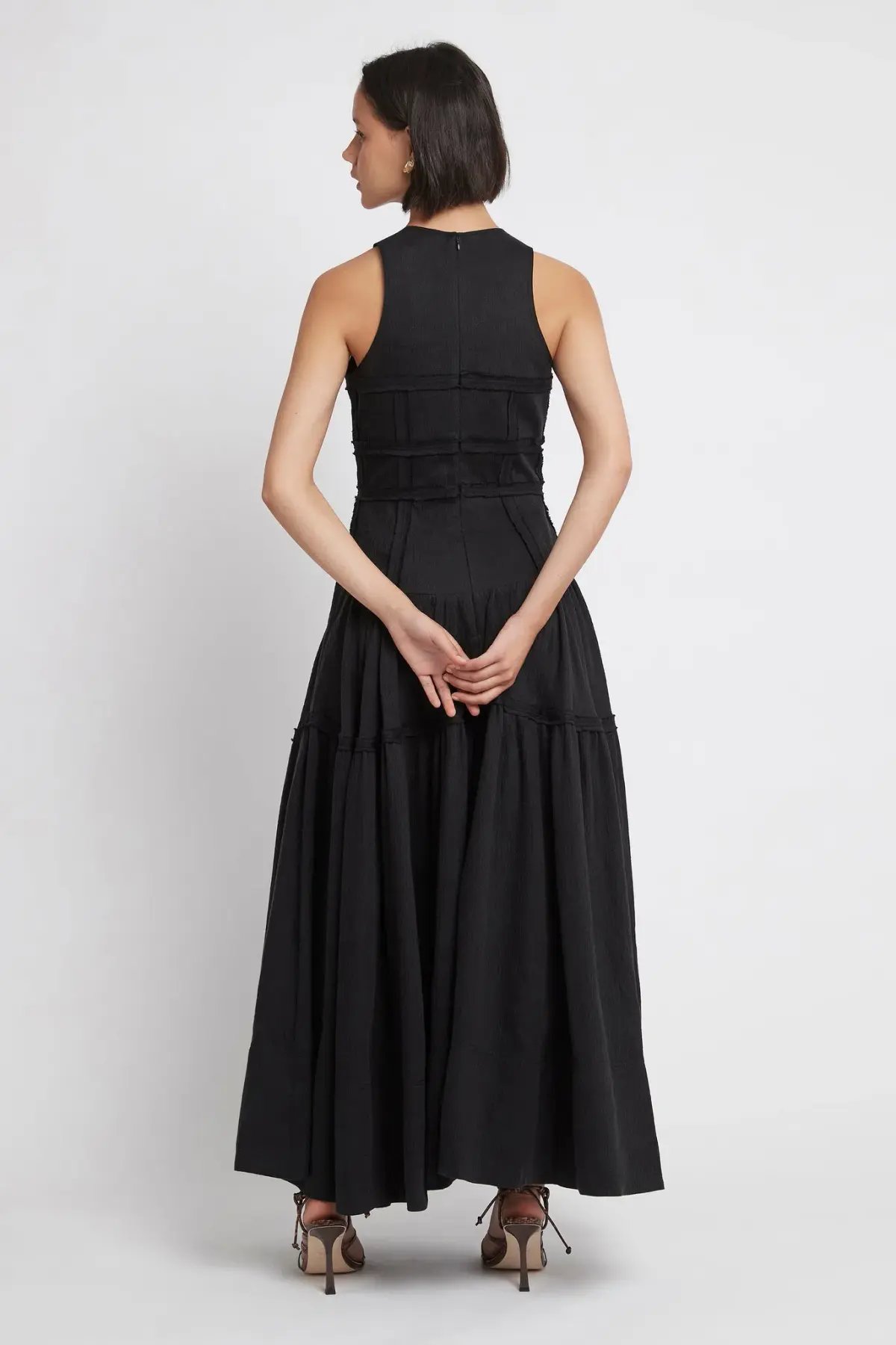 Aje Tidal Corset Midi Dress Black Size 6 photo 3