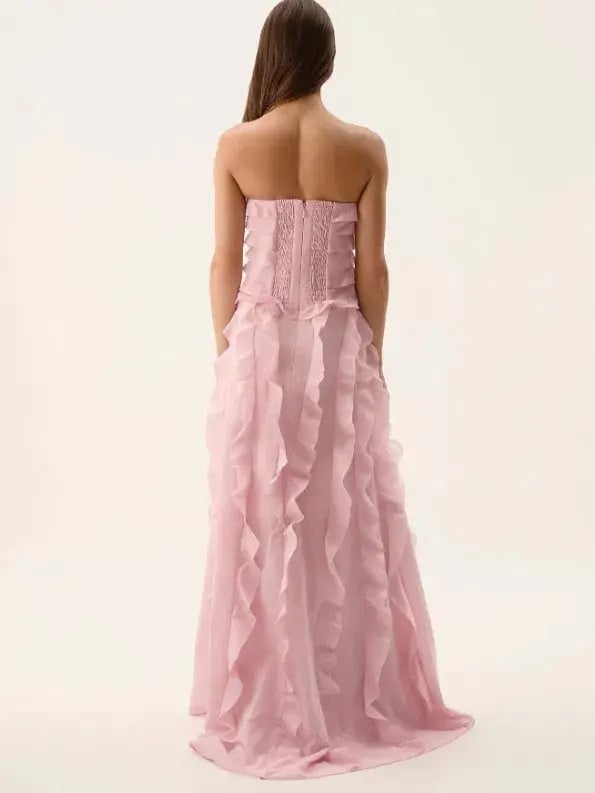 Aje Allairie Strapless Gown Chalk Pink Size 10 photo 3