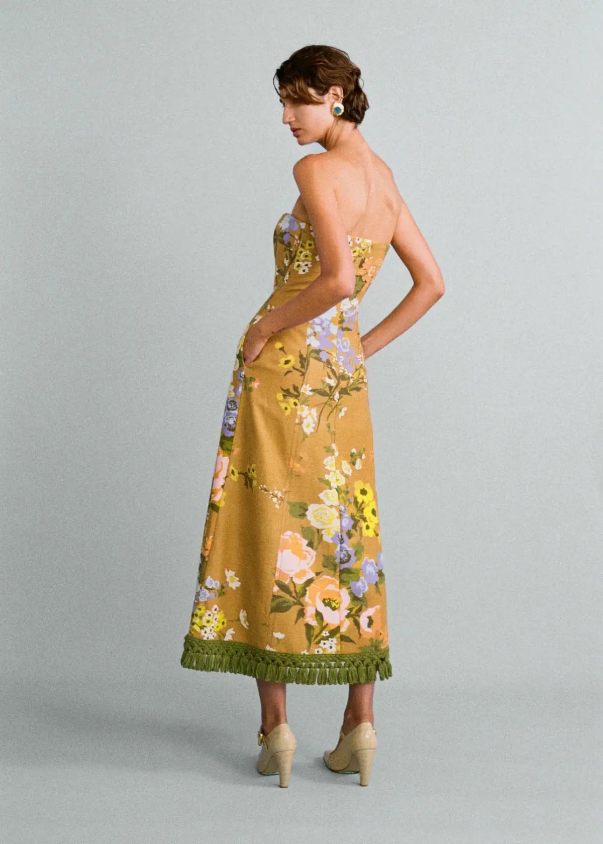 Lovaan Philippa Dress Linen Meadow Size 10 photo 2