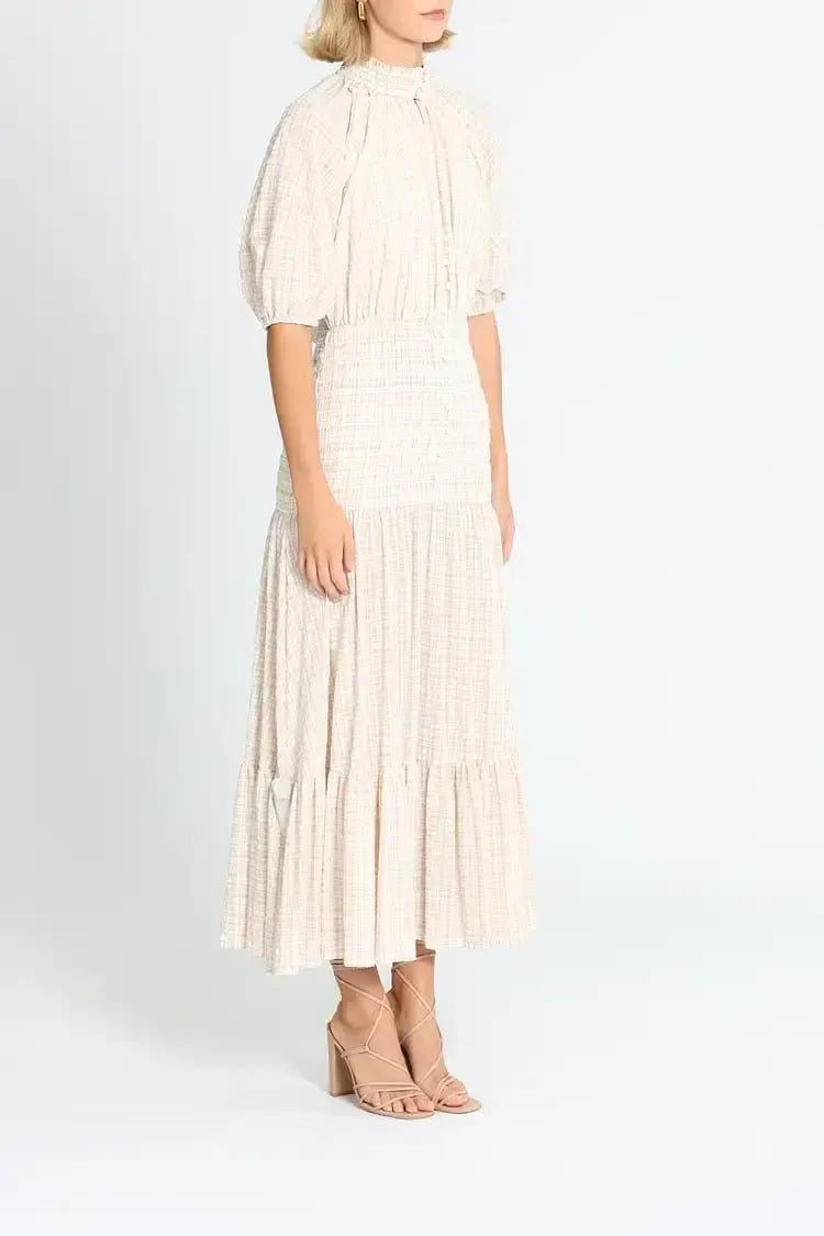 Significant Other Freya Dress in Almond Check Size 8 photo 2