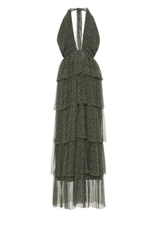 Sir the Label Isabella Halter Gown Green Print Size 1/ Au 10 photo 5