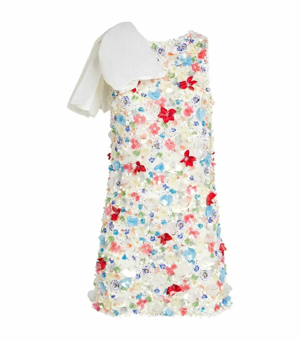 Rachel Gilbert Koko Mini Dress Beaded Multi Size 12 photo 3